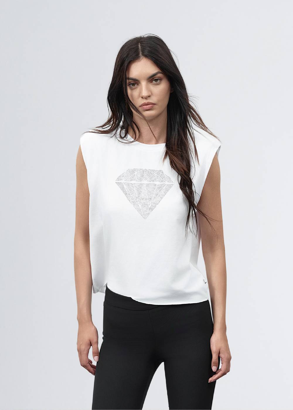 Paola T. T-shirt smanicata Diamond