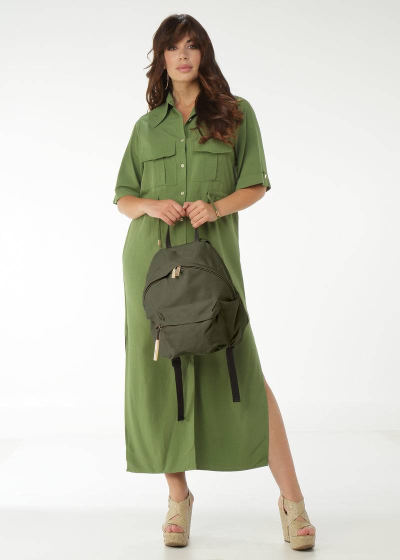 Paola T. Zaino In Nylon Tecnico Con Rifiniture Oro