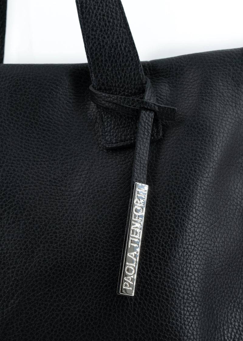 Paola T. Shopper In Pelle Morbida Con Dettagli Argento