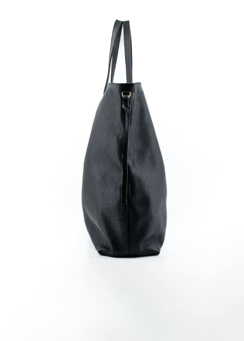 Paola T. Shopper Large In Pelle Morbida Con Dettagli Argento