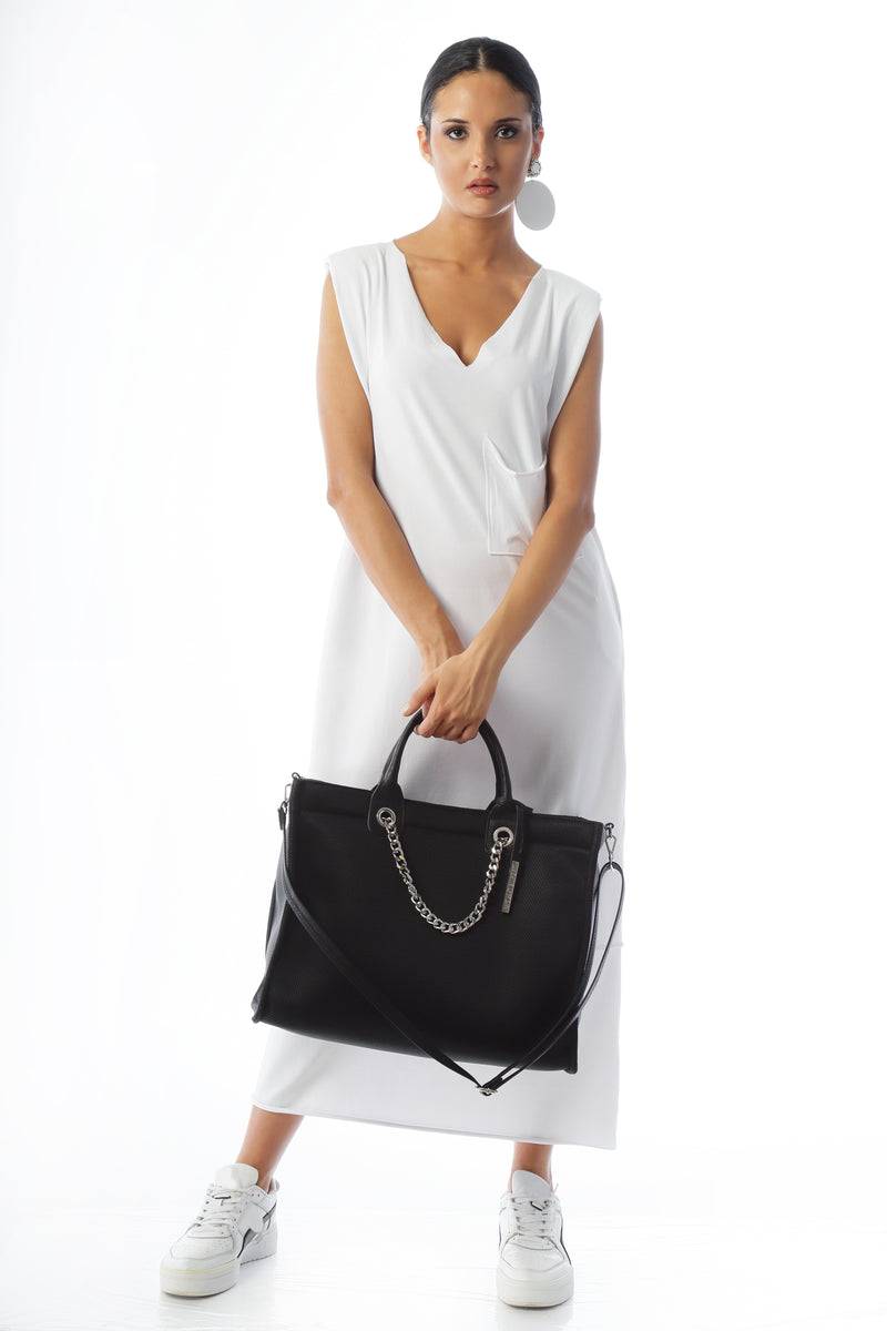 Paola T. Shopper Large In Traforato Con Dettagli Argento