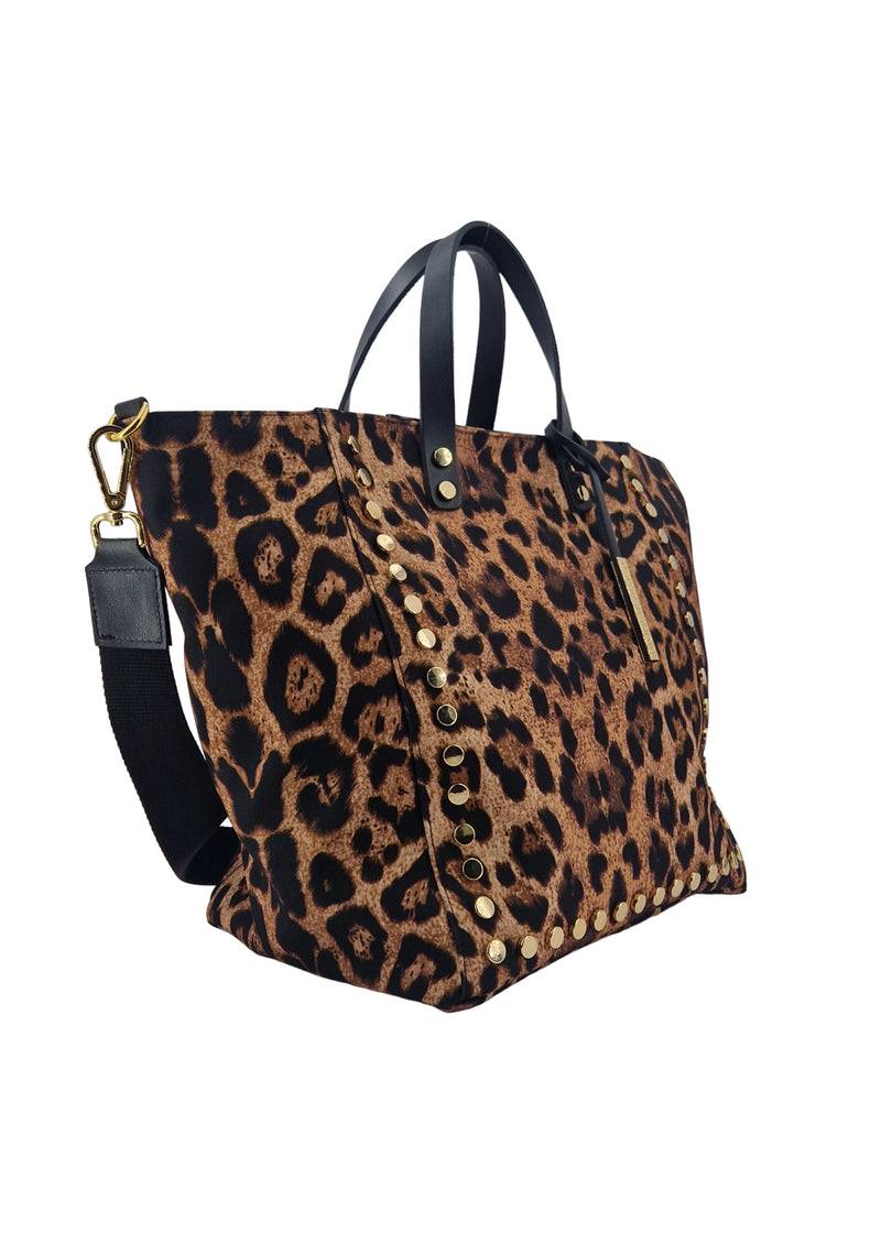 Paola T. Shopper Medium Con Rivetti E Pendente Argento