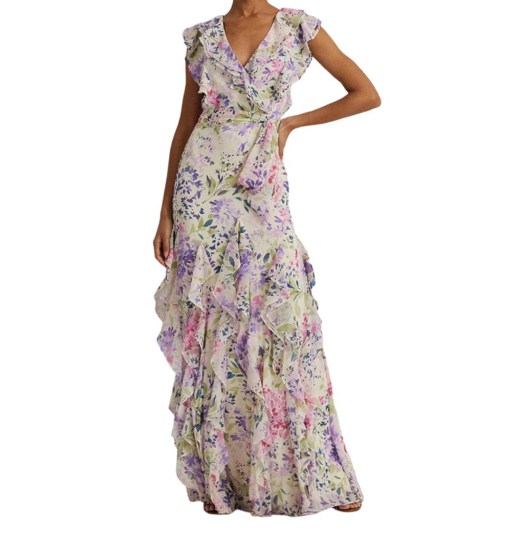 LAUREN RALPH LAUREN ABITO A FIORI IN GEORGETTE 253933485001 SKU: 253933485001