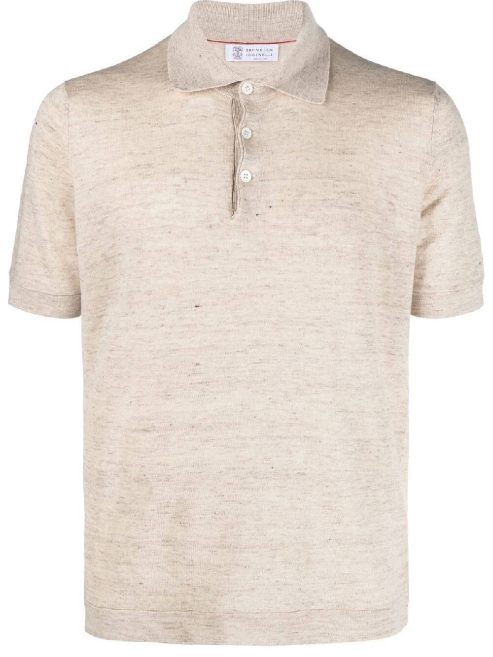 BRUNELLO CUCINELLI POLO IN MAGLIA DI LINO E COTONE M2L00315C2944 SKU: M2L00315C2944