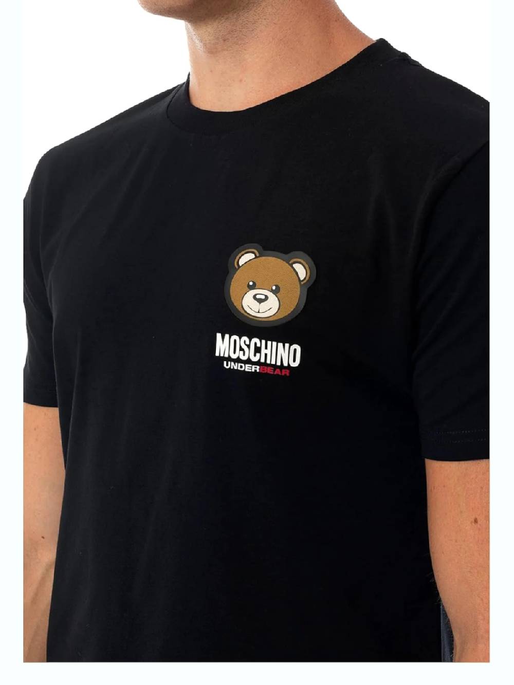 MOSCHINO T-SHIRT GIROCOLLO CON LOGO NERA 1V1A078844100555 SKU: 1V1A078844100555