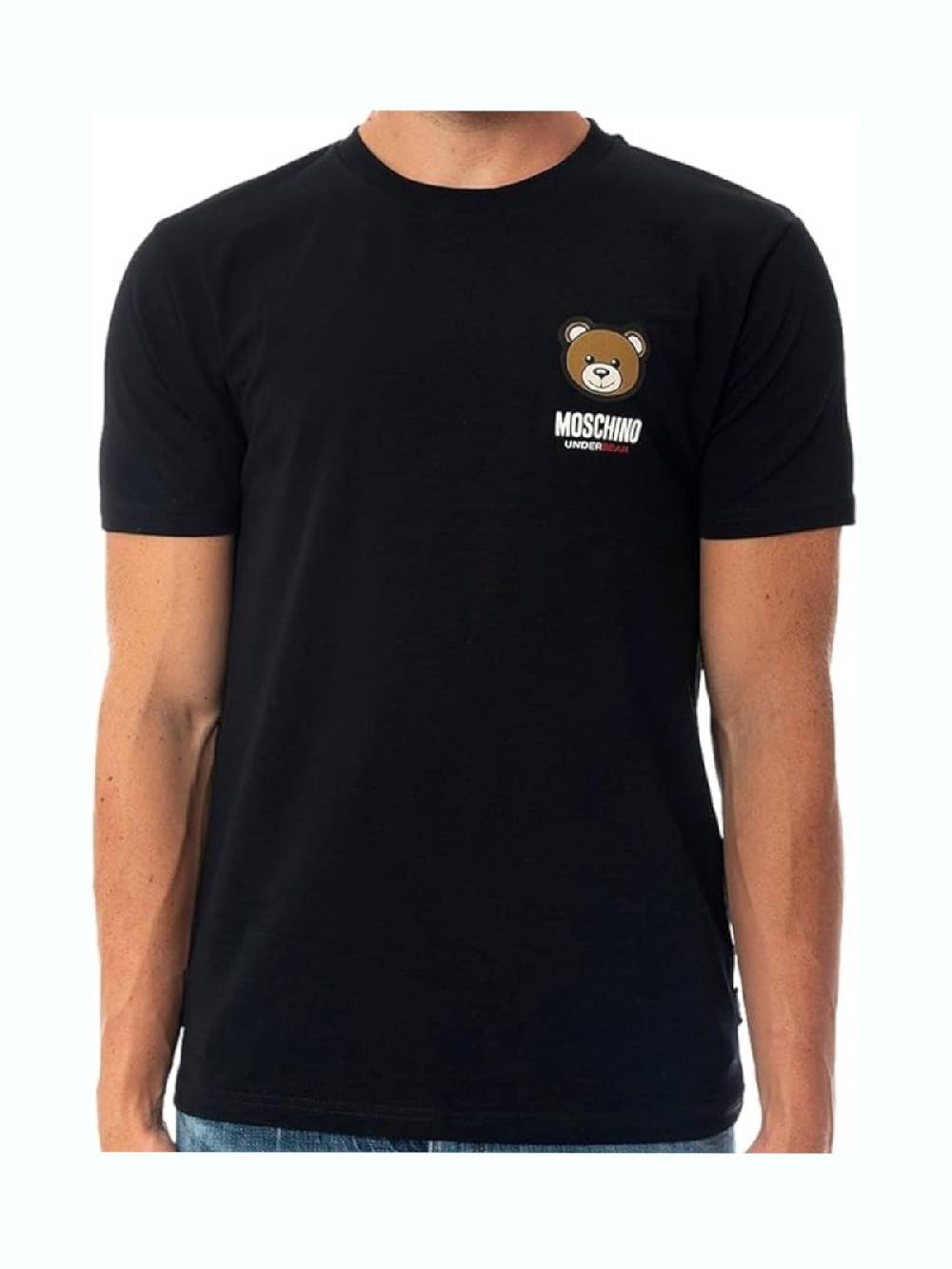 MOSCHINO T-SHIRT GIROCOLLO CON LOGO NERA 1V1A078844100555 SKU: 1V1A078844100555