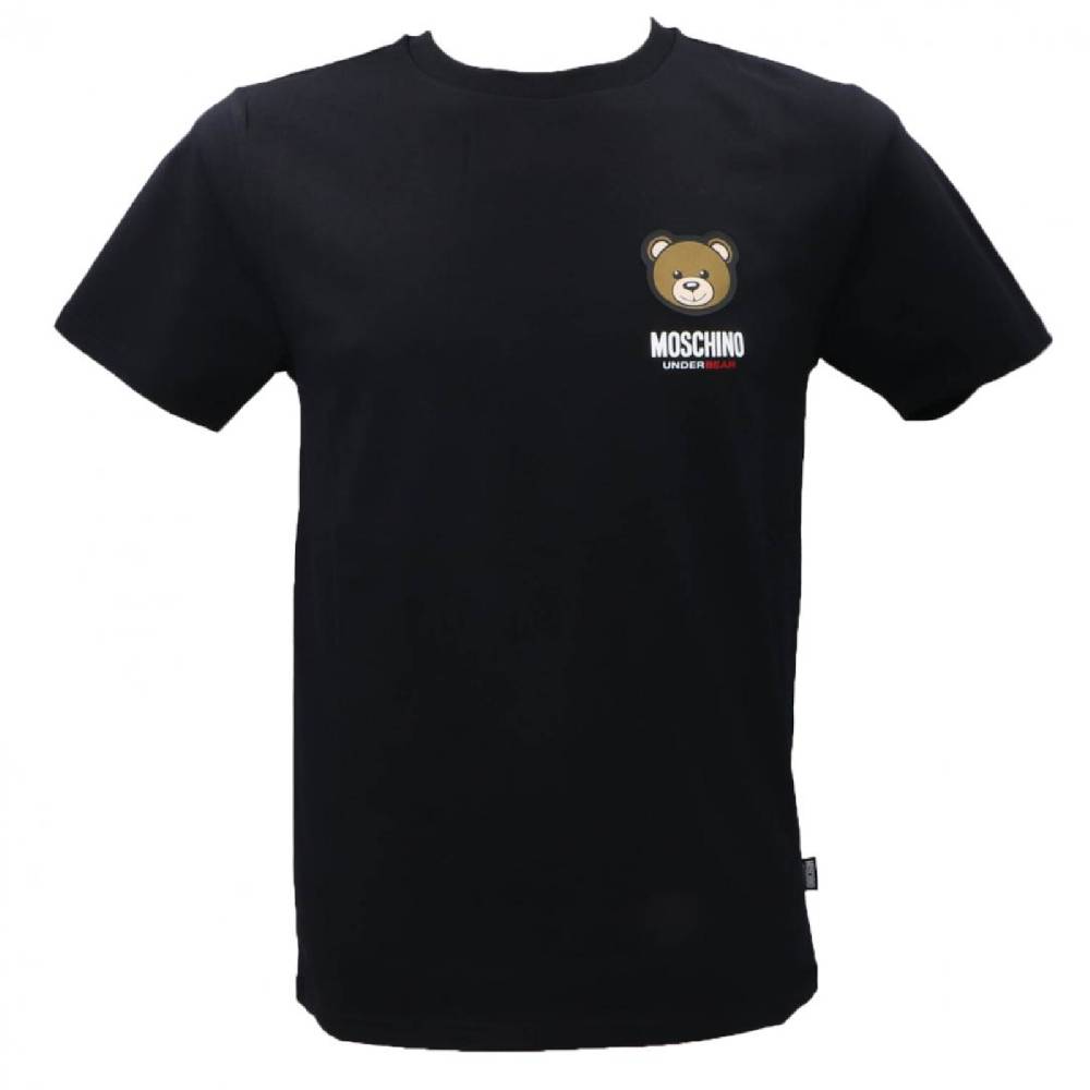 MOSCHINO T-SHIRT GIROCOLLO CON LOGO NERA 1V1A078844100555 SKU: 1V1A078844100555