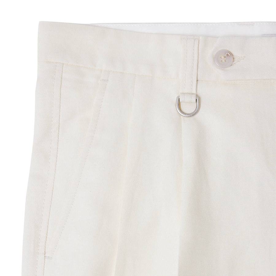 Paolo Pecora Bermuda Sartoriale In Tela Di Cotone Lino - Bianco