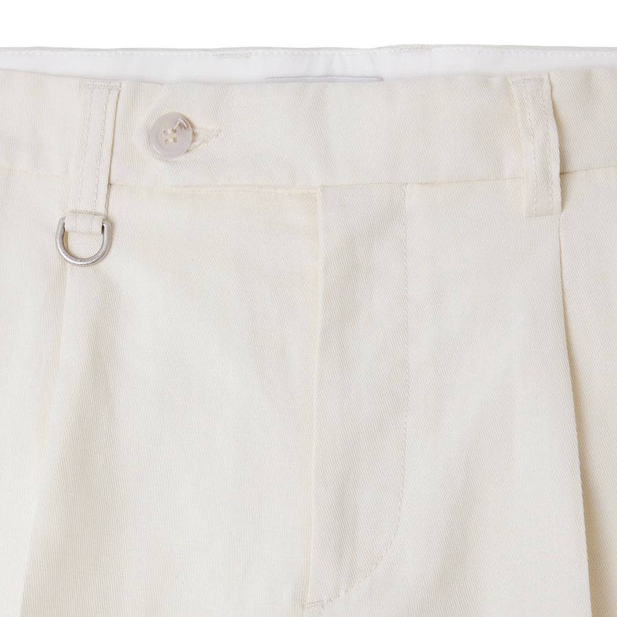 Paolo Pecora Bermuda Sartoriale In Tela Di Cotone Lino - Bianco