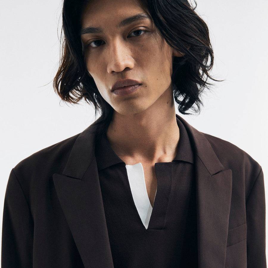 Paolo Pecora Blazer Monopetto In Cotone Fluido - Ebano