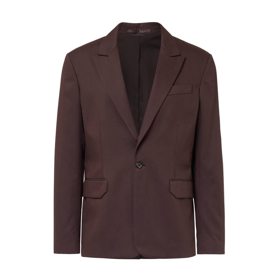 Paolo Pecora Blazer Monopetto in Cotone Fluido - Ebano