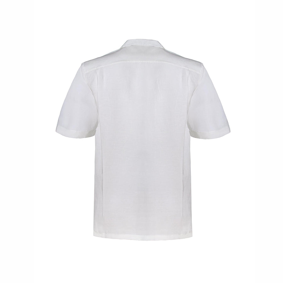 Paolo Pecora Camicia Regular In Lino Con Bottoni Panna