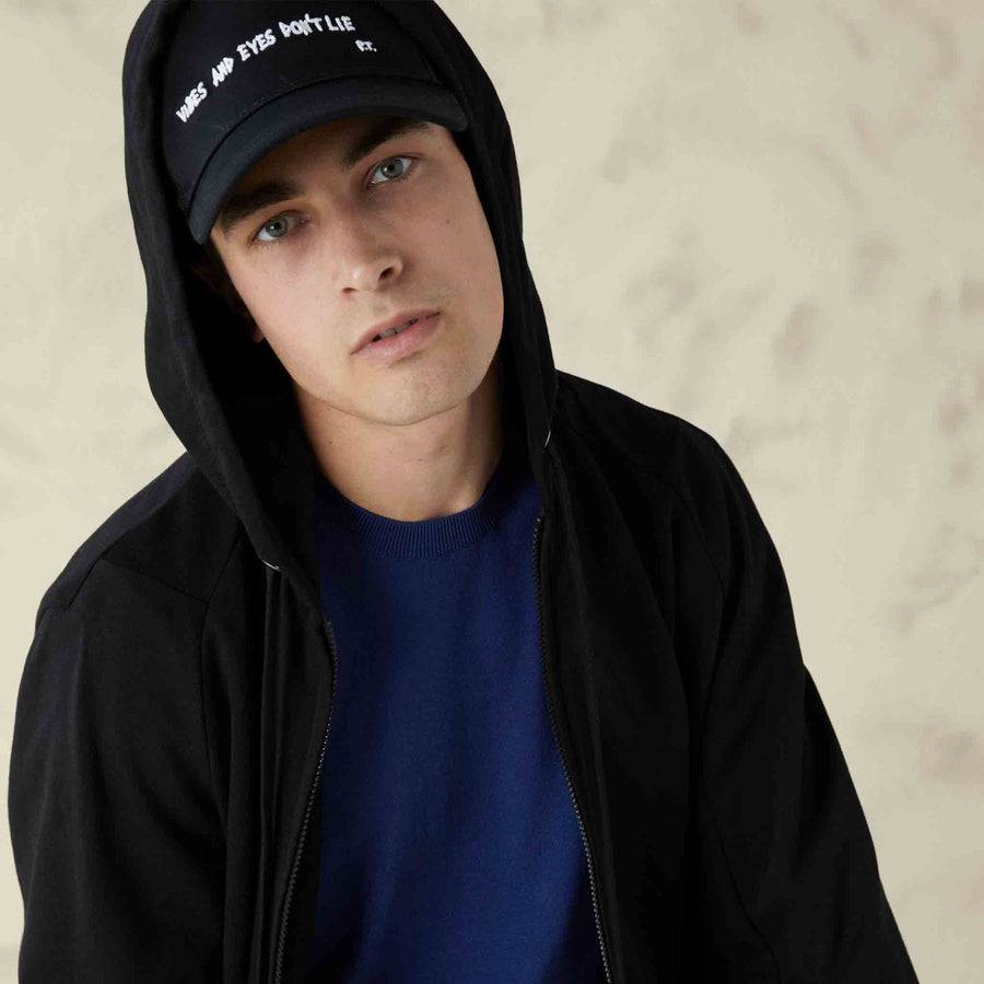 Paolo Pecora Cappellino Di Cotone Nero "Vibes" By Pietro Terzini