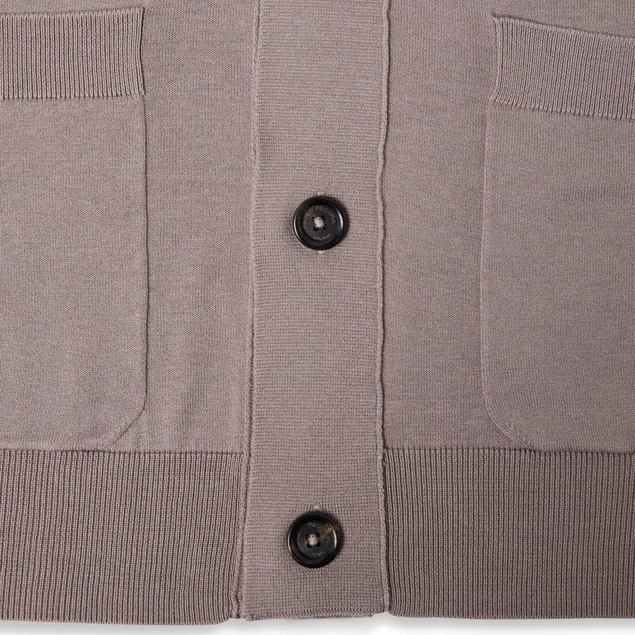 Paolo Pecora Cardigan Collo Giacca In Seta Cotone Extrafine - Tortora