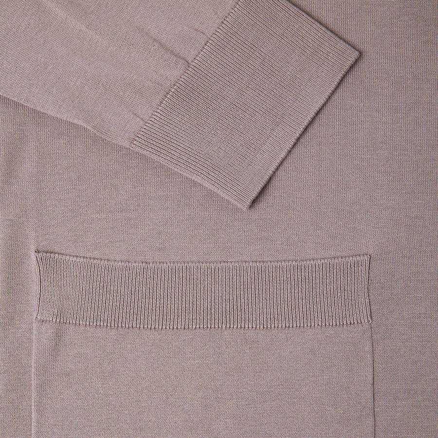 Paolo Pecora Cardigan Collo Giacca In Seta Cotone Extrafine - Tortora