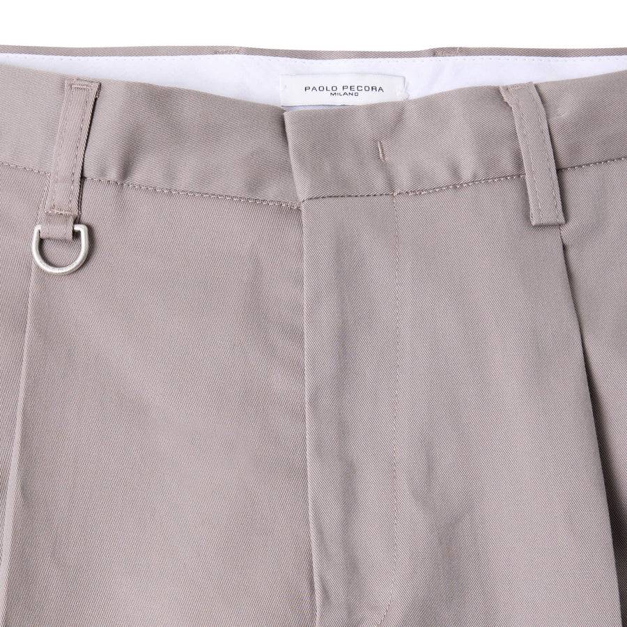 Paolo Pecora Chino Gabardina Di Cotone Stretch - Tortora
