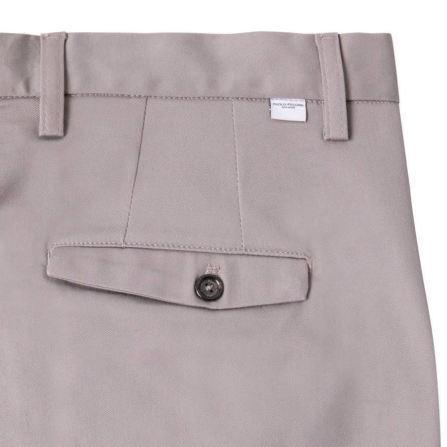 Paolo Pecora Chino Gabardina Di Cotone Stretch - Tortora