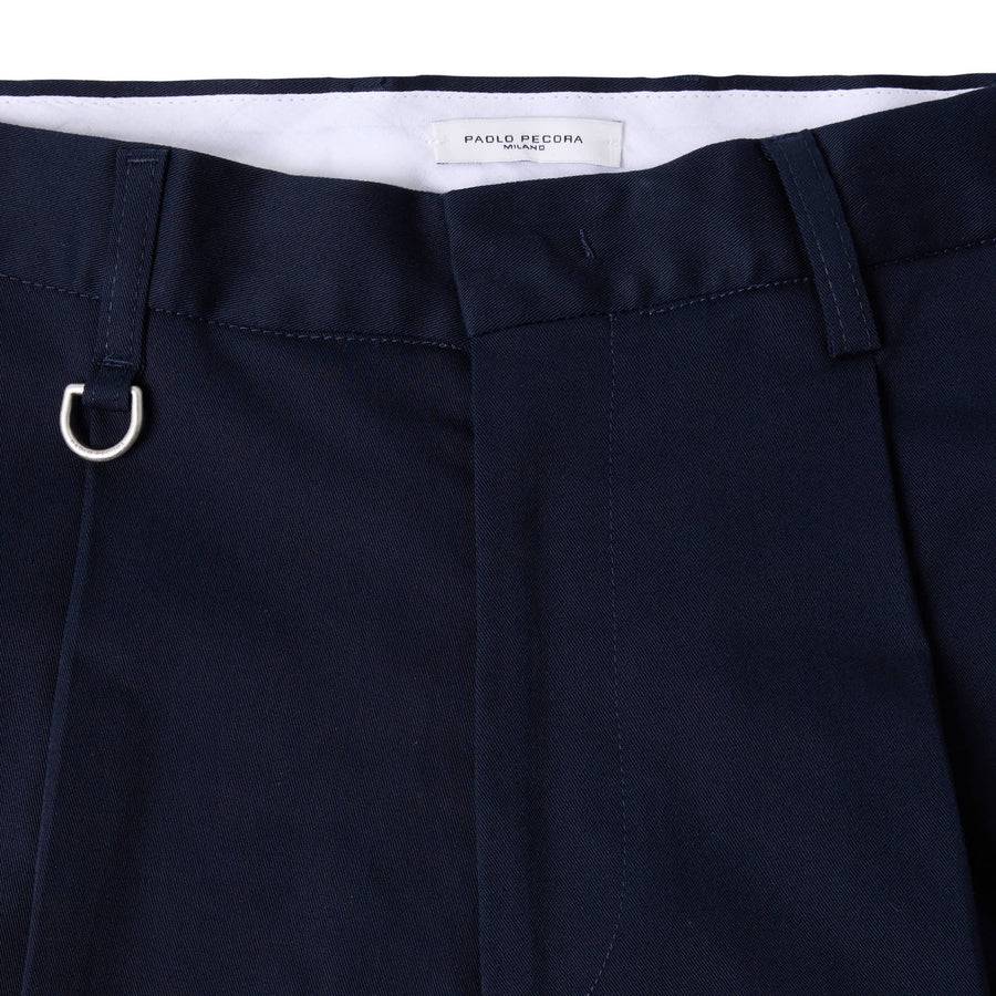Paolo Pecora Chino Sartoriale In Gabardina Di Cotone - Blu Navy