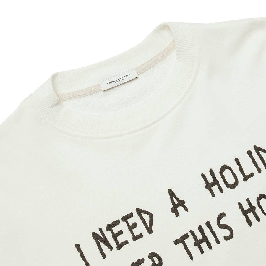 Paolo Pecora Felpa Bianca "Holiday" By Pietro Terzini