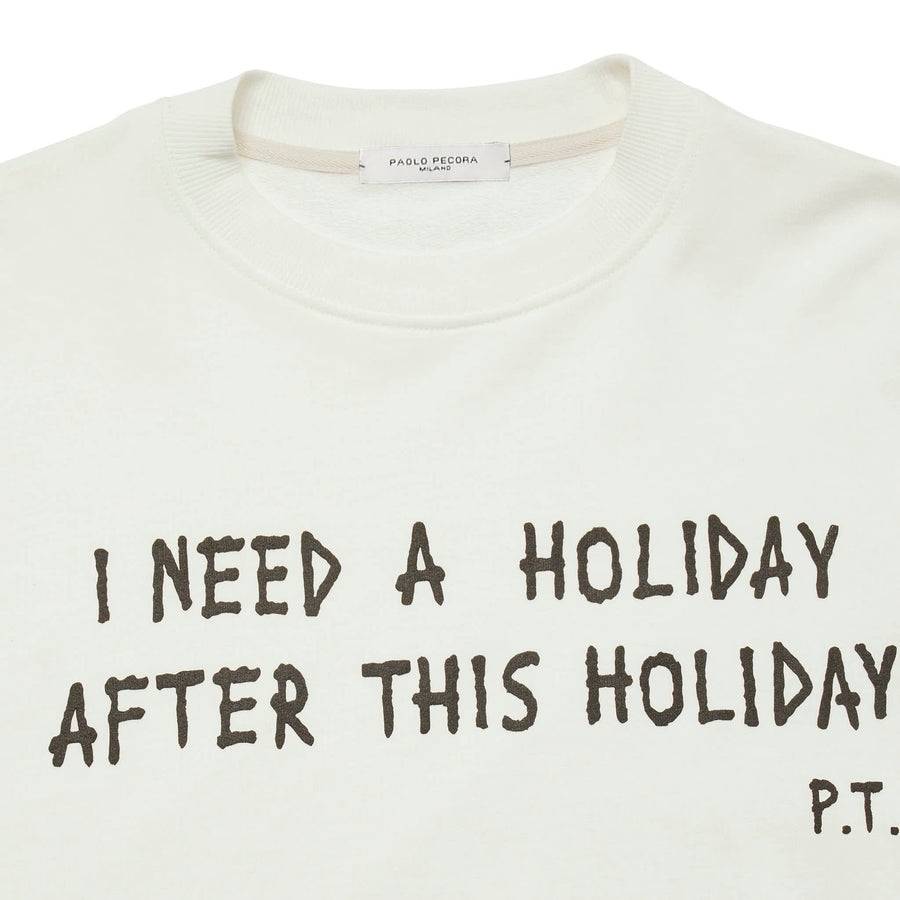 Paolo Pecora Felpa Bianca "Holiday" By Pietro Terzini