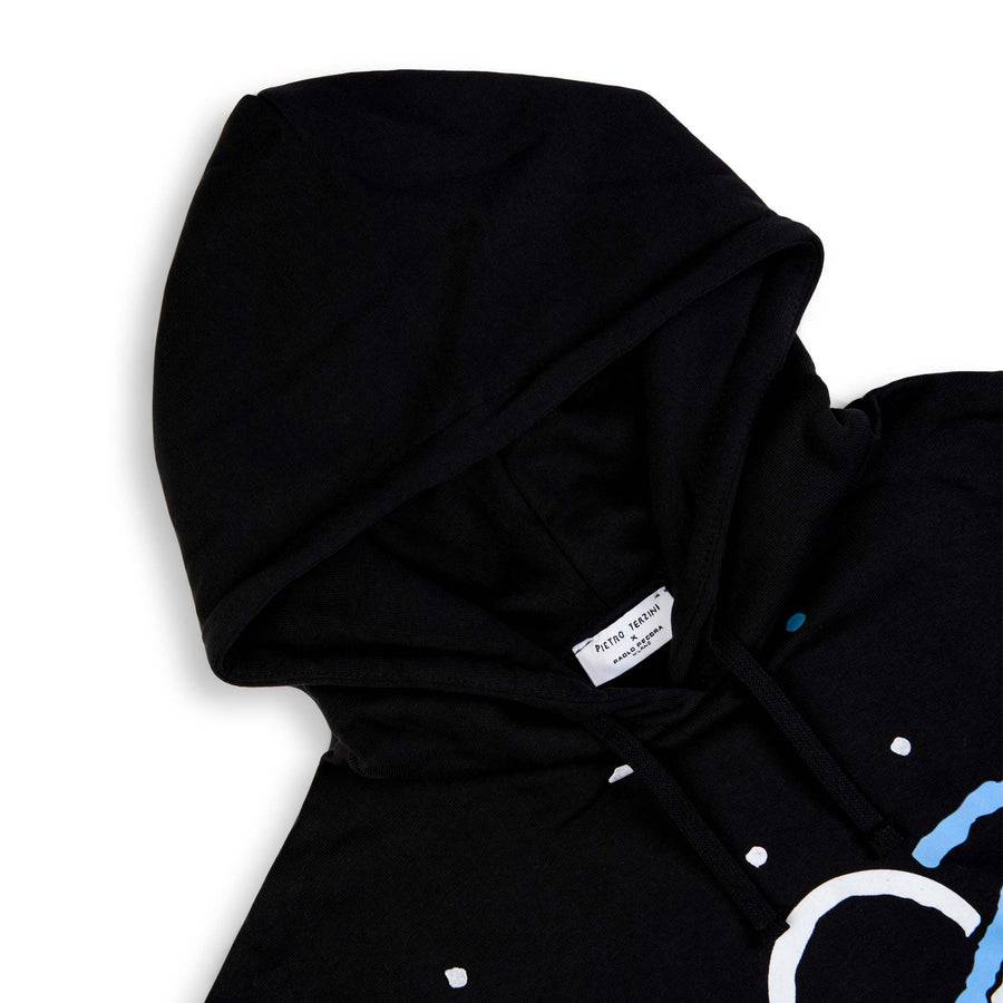 Paolo Pecora Felpa Cappuccio Nera "Space" By Pietro Terzini
