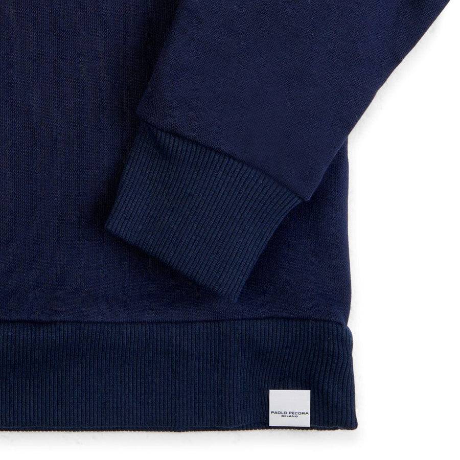 Paolo Pecora Felpa Girocollo Blu Navy "Planet" By Pietro Terzini
