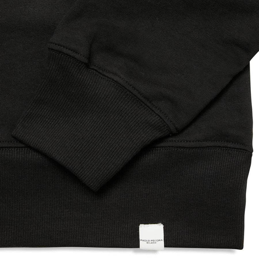 Paolo Pecora Felpa Nera Di Cotone "Vibes" By Pietro Terzini