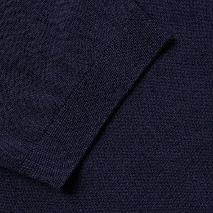 Paolo Pecora Maglia Girocollo In Puro Cotone Extrafine - Blu Navy