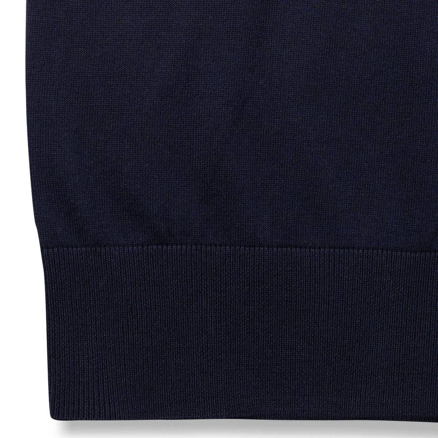 Paolo Pecora Maglia Girocollo In Puro Cotone Extrafine - Blu Navy