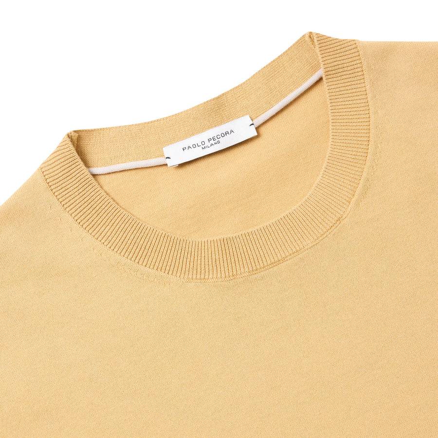 Paolo Pecora Maglia Girocollo In Puro Cotone Extrafine - Curry