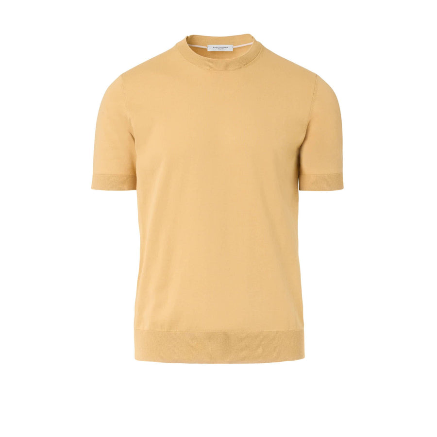 Paolo Pecora Maglia Girocollo in Puro Cotone Extrafine - Curry
