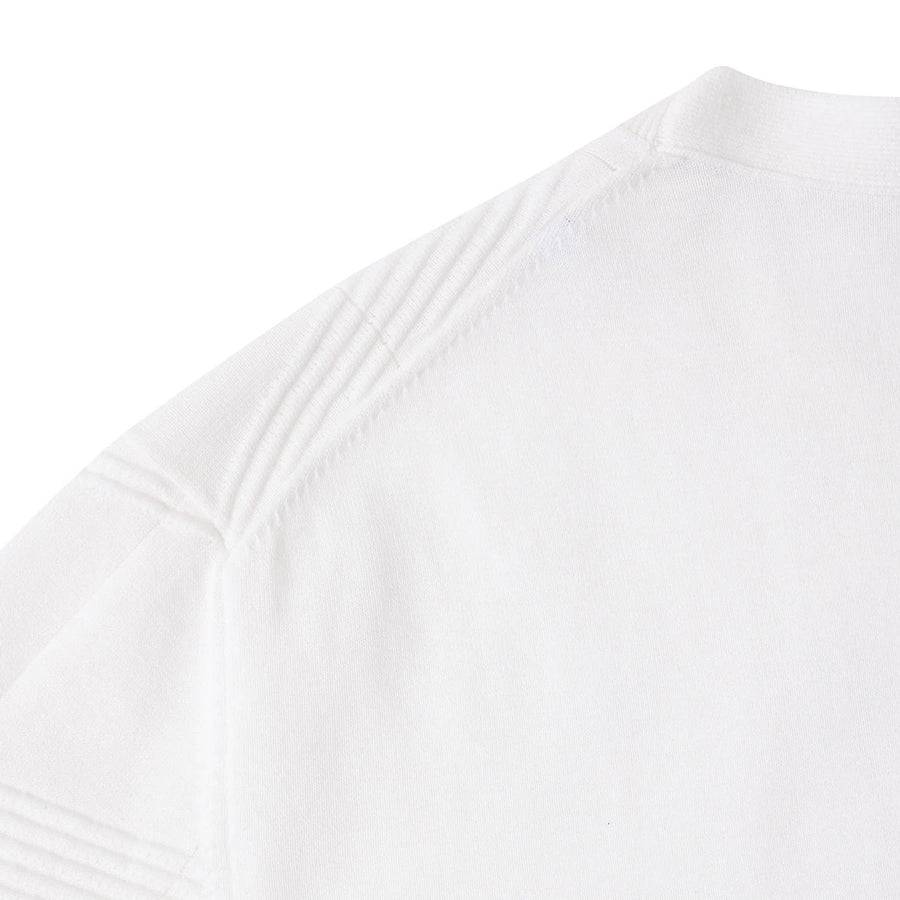 Paolo Pecora Maglia In Cotone Crepe Extrafine - Bianco Motivo Diagonale