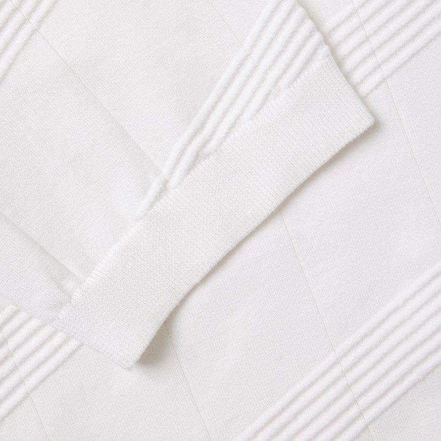 Paolo Pecora Maglia In Cotone Crepe Extrafine - Bianco Motivo Diagonale