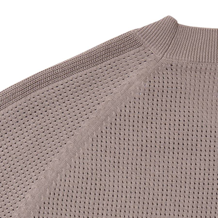 Paolo Pecora Maglia In Cotone Crepe Extrafine - Tortora Lavorazione Traforo