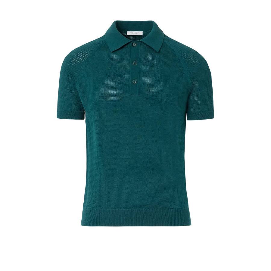 Paolo Pecora Maglia in Cotone Crepe Extrafine - Verde Malachite