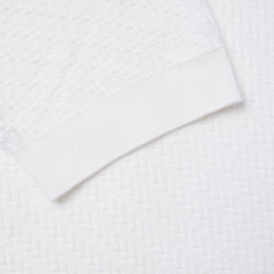 Paolo Pecora Maglia In Cotone Extrafine - Bianco Motivo Chevron