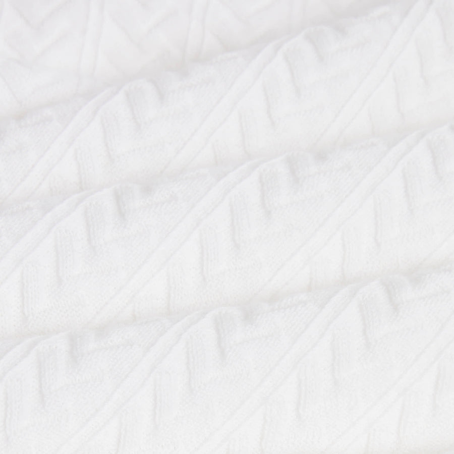 Paolo Pecora Maglia In Cotone Extrafine - Bianco Motivo Chevron