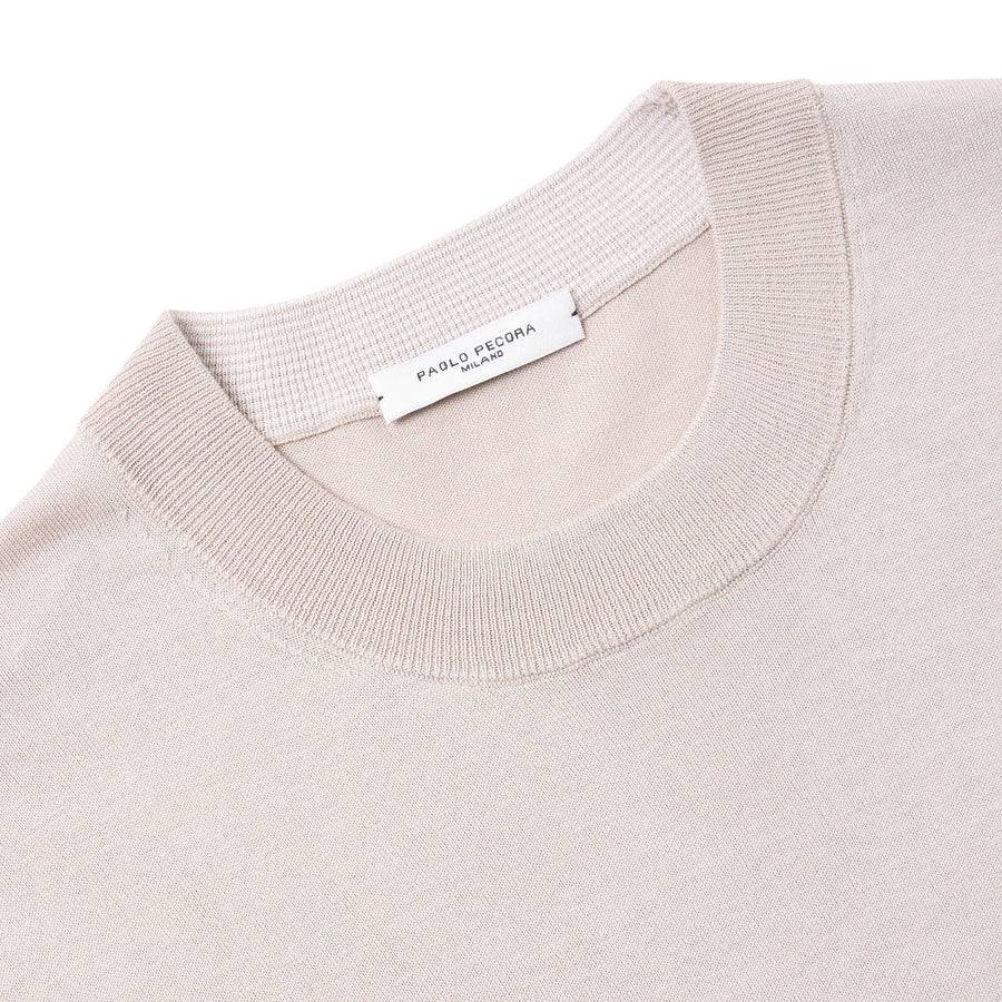 Paolo Pecora Maglia In Seta Cotone Extrafine - Eleganza Sabbia