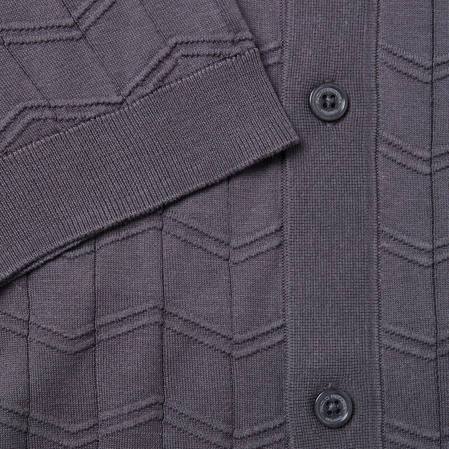 Paolo Pecora Maglia In Seta Cotone Extrafine - Grigio Antracite Chevron