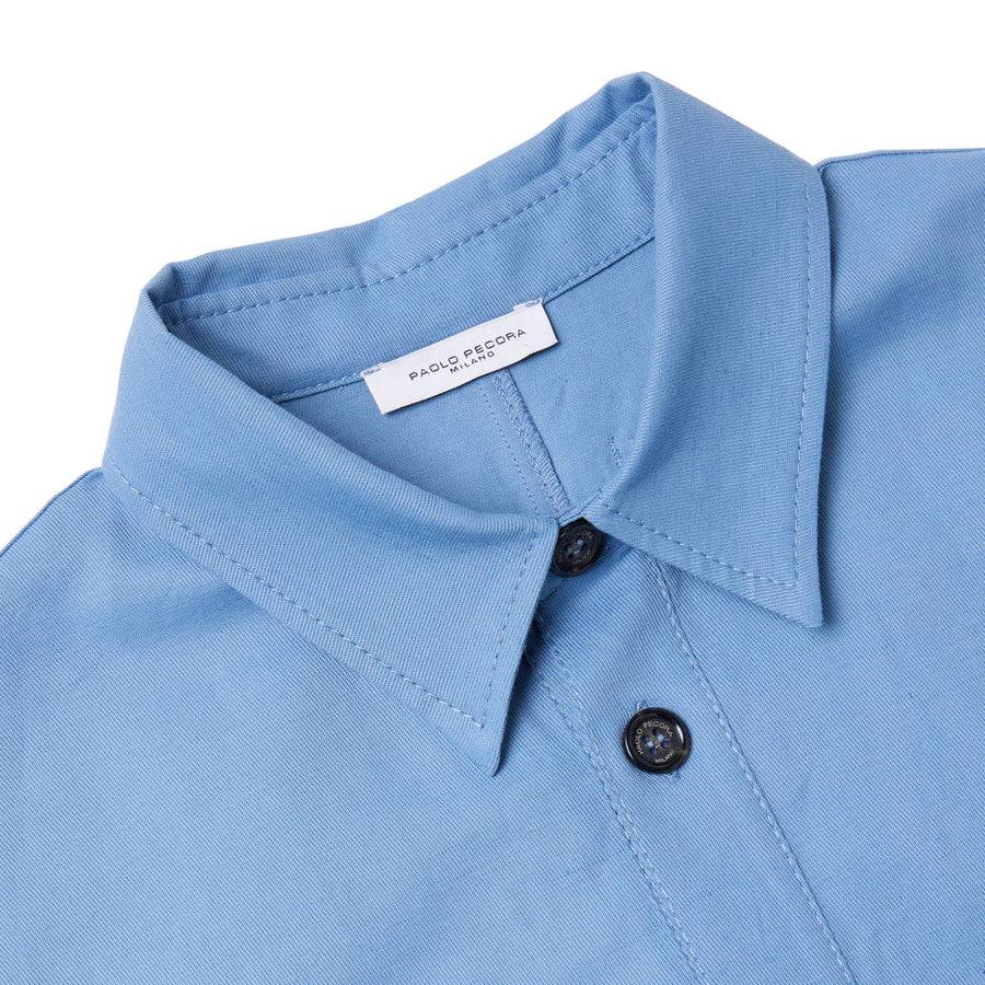 Paolo Pecora Overshirt Mezza Manica - Azzurro Polvere