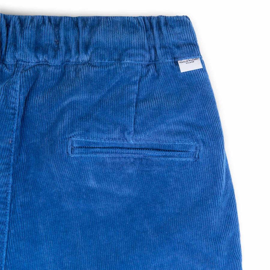 Paolo Pecora Pantaloni Chino Coulisse Di Velluto Bluette
