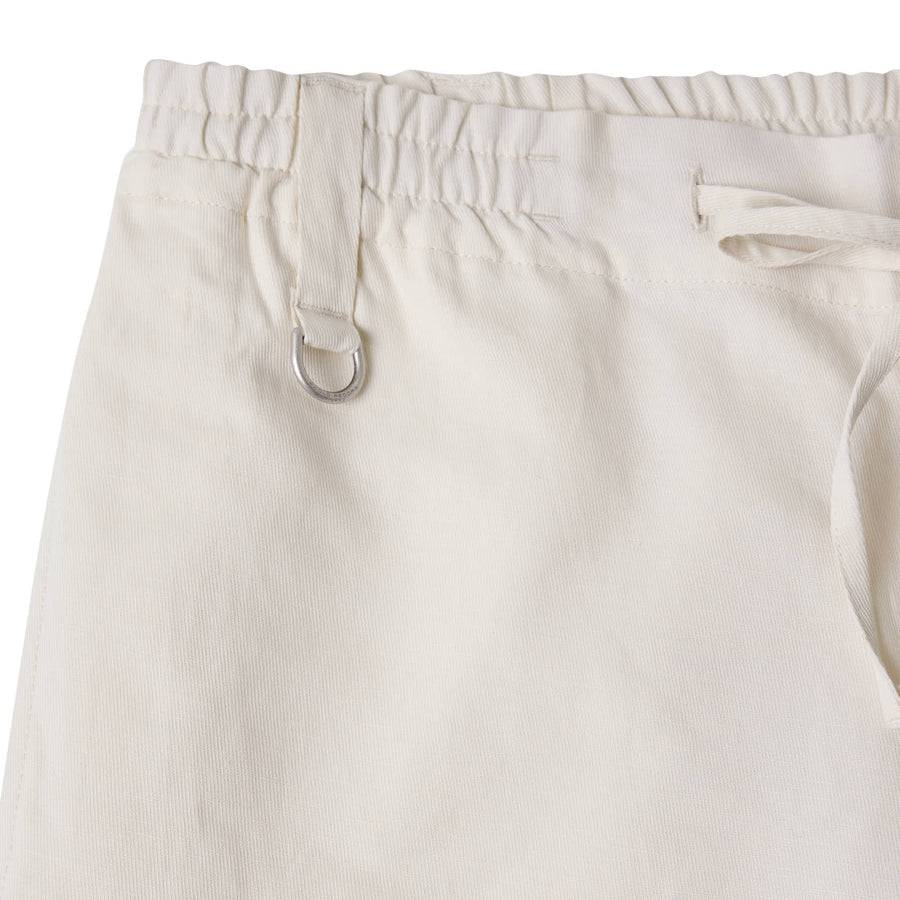 Paolo Pecora Pantaloni In Tela Di Cotone Lino - Bianco Ecru