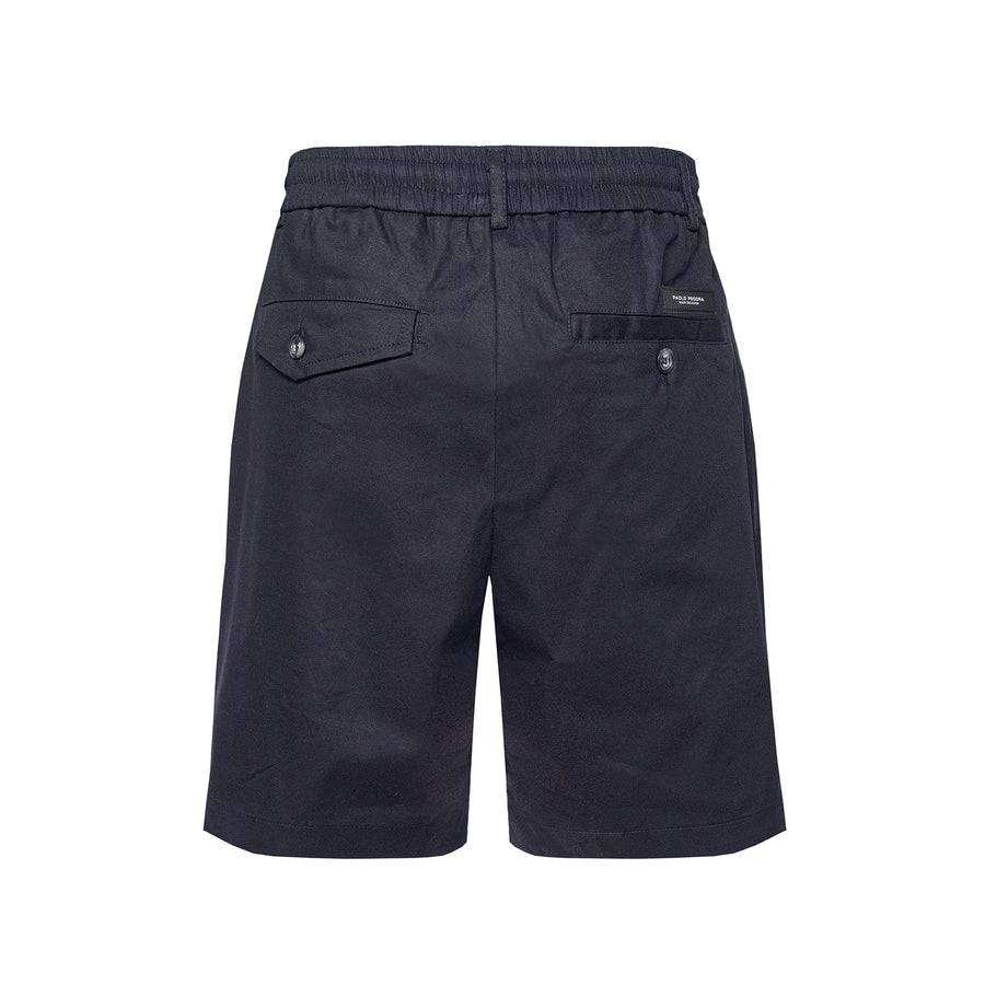 Paolo Pecora Bermuda In Tela Di Cotone Nero