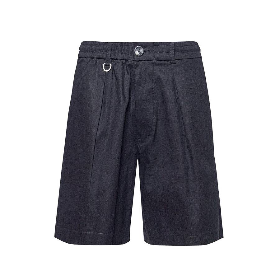 Paolo Pecora Bermuda in Tela di Cotone Nero