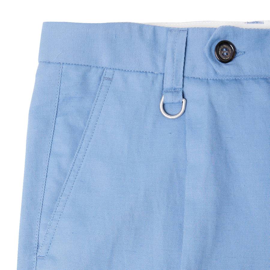 Paolo Pecora Chino In Tela Di Cotone Lino - Azzurro