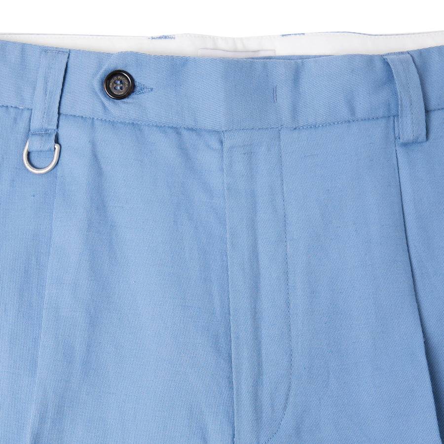 Paolo Pecora Chino In Tela Di Cotone Lino - Azzurro