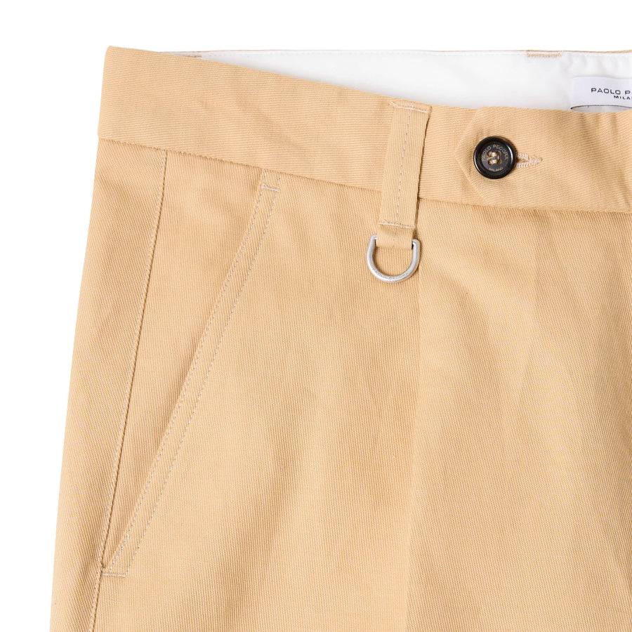 Paolo Pecora Chino In Tela Di Cotone Lino - Curry