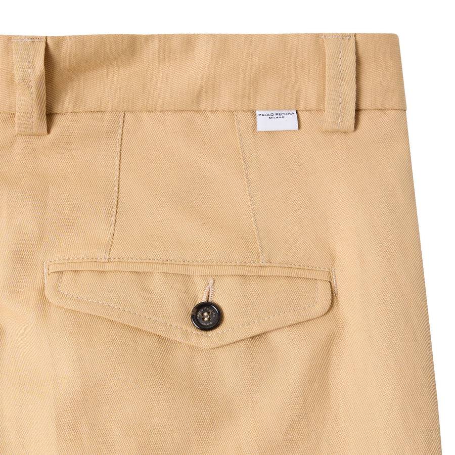 Paolo Pecora Chino In Tela Di Cotone Lino - Curry