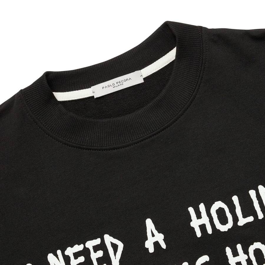 Paolo Pecora Felpa Nera "Holiday" By Pietro Terzini