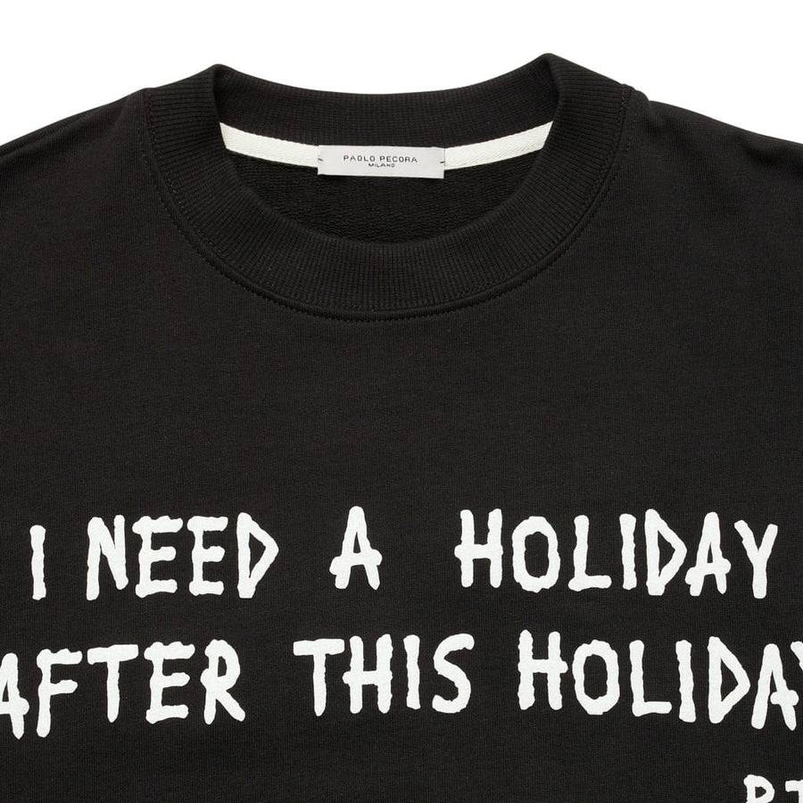 Paolo Pecora Felpa Nera "Holiday" By Pietro Terzini